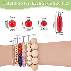 Крашеные натуральные деревянные бусины&nbsp;WOOD-PH0003-12A