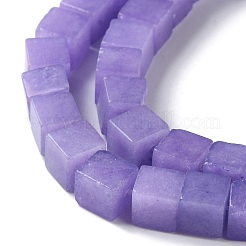Naturels teints en blanc perles de jade brins&nbsp;G-Q008-C01-01E