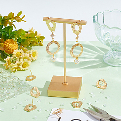 12 шт. латунная ажурная закрученная каплевидная фурнитура для сережек-гвоздиков&nbsp;KK-BC0011-37