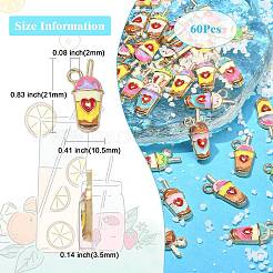 60шт 6 цвета сплава эмалевые подвески&nbsp;ENAM-CJ0003-14