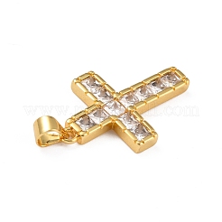 Латунные микропаве прозрачные подвески с фианитом&nbsp;ZIRC-A021-19G