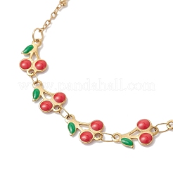 Комплекты браслетов и ожерелий из нержавеющей стали 304 с эмалью вишни&nbsp;SJEW-JS01368