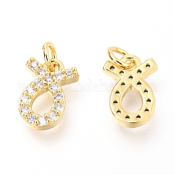 Латунные микропаве прозрачные кубические циркониевые подвески&nbsp;ZIRC-O036-30G-E