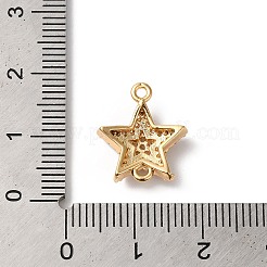 Подвески-соединители со звездами из латуни с микро-паве и прозрачным кубическим цирконием&nbsp;KK-C062-105G
