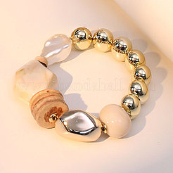 Пластиковые браслеты из жемчуга и ccb пластика&nbsp;WG1DA6D-01