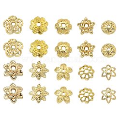 100 pièce de capuchons de perles en laiton de 10 styles&nbsp;KK-CJ0002-08