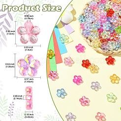 200 шт прозрачные акриловые бусины&nbsp;PACR-YW0001-47