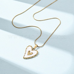 Collares con colgante de acero inoxidable 304 con esmalte blanco para mujer&nbsp;NJEW-F378-02G-01