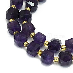 Нити бусин из натурального аметиста и нефрита&nbsp;LS-G-I376-D28-01