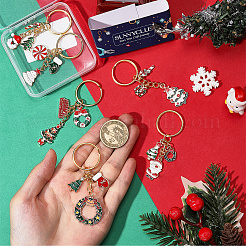 1 пакет рождественских эмалевых брелоков из сплава&nbsp;KEYC-SC0001-90