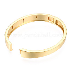 Bracelet jonc à charnière avec mot d'amour en zircone cubique&nbsp;BJEW-N014-021D
