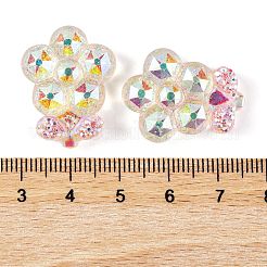 Cabochons décodés de fleurs en résine époxy transparente&nbsp;CRES-M034-06D