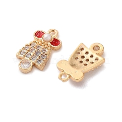 Pendentifs avec zircon cubiques à micro-pavés en laiton&nbsp;X1-KK-D420-01G-04