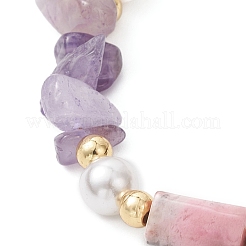 Браслеты из натуральных бусин из аметиста&nbsp;BJEW-JB12910
