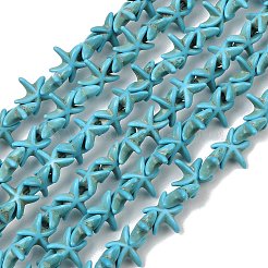 Brins de perles synthétiques teintes en turquoise&nbsp;GG-CBA2BD3-01B