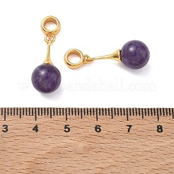 Europäische Anhänger aus natürlichem Amethyst und Messing&nbsp;GG-D002-15G-01