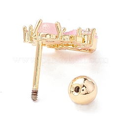 Orecchini pendenti con cuore e stella con zirconi&nbsp;EJEW-A065-16G