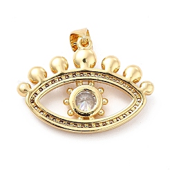 Латунные микропаве прозрачные подвески с фианитом&nbsp;KK-M235-12G