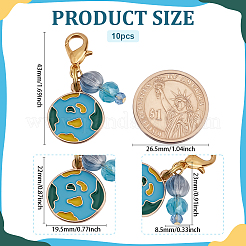 10 шт. подвеска из сплава земли с небесно-голубой эмалью&nbsp;HJEW-FG00021