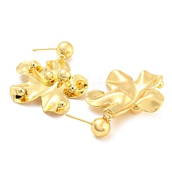Boucles d'oreilles pendantes en laiton plaqué à crémaillère&nbsp;EJEW-A028-23G
