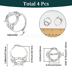 4 шт. латунные регулируемые кольца&nbsp;KK-SC0007-04