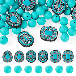 56 pièces 4 styles de perles de silicone&nbsp;FIND-TA0010-75A