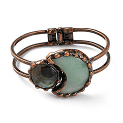 Шарнирные браслеты из натурального зеленого авантюрина&nbsp;BJEW-G679-02R-01