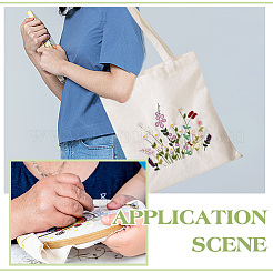 DIY-Kits zur Herstellung einer Schultertasche aus Canvas mit Blumenmuster für Damen&nbsp;DIY-WH0349-356A