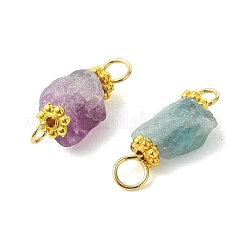 Ciondoli connettori in acciaio inossidabile 304 e fluorite naturale grezza&nbsp;PALLOY-JF06001