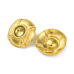 Ионное покрытие (ip) плоские круглые серьги-гвоздики из нержавеющей стали 304&nbsp;EJEW-K295-17G