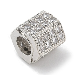 Perles de placage en laiton avec zircone cubique de micro pave&nbsp;KK-L224-035P