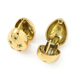 Серьги-кольца в форме звезды и капли из нержавеющей стали 304 со стразами для женщин&nbsp;EJEW-G390-03G-04