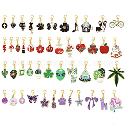 Подвесные украшения из эмали из сплава 12 шт.&nbsp;HJEW-YW00093-01