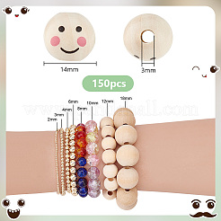 Набивные европейские бусины из натурального дерева&nbsp;WOOD-PH0002-79C