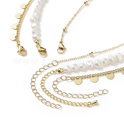 Set di collane a catena satellitare in ottone stile 3 pz 3&nbsp;NJEW-JN04106