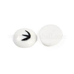 Weiße und schwarze flache runde Cartoon-Harz-Cabochons&nbsp;LS-CRES-Q009-01B