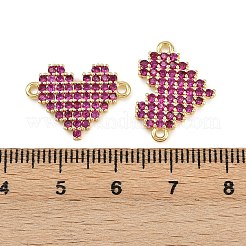 Подвески-сердечки с микропаве из латуни и кубическим цирконием&nbsp;KK-C114-26B-G