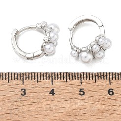Boucles d'oreilles créoles en laiton micro pavé de zircons cubiques pour femmes&nbsp;EJEW-A168-17P