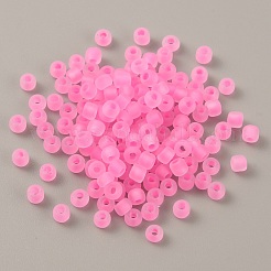 100 г светящихся матовых стеклянных бусин FGLA-WH0003-01F