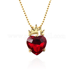 Collane con catena a sfere con ciondolo a forma di cuore e corona di strass in lega&nbsp;FS-WGC3330-01