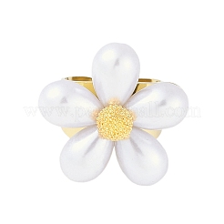 Кольца на палец из натуральной ракушки с цветком&nbsp;LS-RJEW-H234-02G