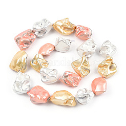 Нити бусин из натуральных пресноводных раковин с гальваническим покрытием&nbsp;SHEL-R113-01H