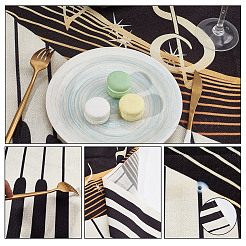 Льняная скатерть с узором фортепиано&nbsp;AJEW-WH0528-69A