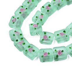 Fatti a mano perle di vetro smerigliato fili&nbsp;LAMP-N021-38D