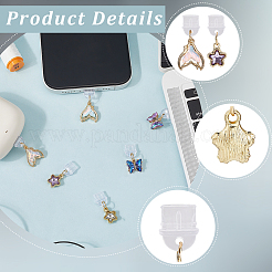 6 шт. 6 стиля пластиковых мобильных пылезащитных заглушек&nbsp;HJEW-SC00170