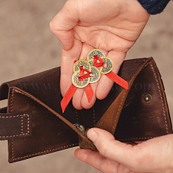 12 шт. 6 стильных латунных подвесных монетных украшений&nbsp;AJEW-FH00027