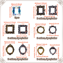 22 Stück 11 Stile Vintage-Wandbilderrahmen aus Harz&nbsp;DIY-GA0007-65