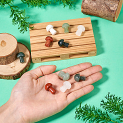 10шт. Фигурки грибов из натуральных и синтетических драгоценных камней&nbsp;G-TA0002-08