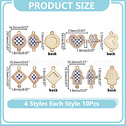 40 шт. 4 стиля сплава синие и белые эмалевые звенья соединительные подвески&nbsp;FIND-AR0006-07