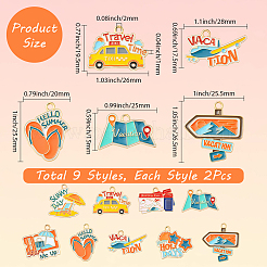 18 шт. 9 стиля подвески из сплава и эмали на туристическую тематику&nbsp;FIND-SC0019-21